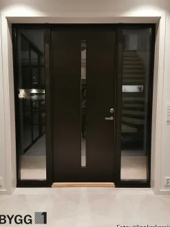 Sidefelt ytterdør Hovdeby med frostet glass hvit 40x200 cm