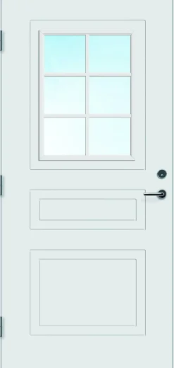 Sidefelt ytterdør Stryn med cotswold glass hvit 40x200 cm