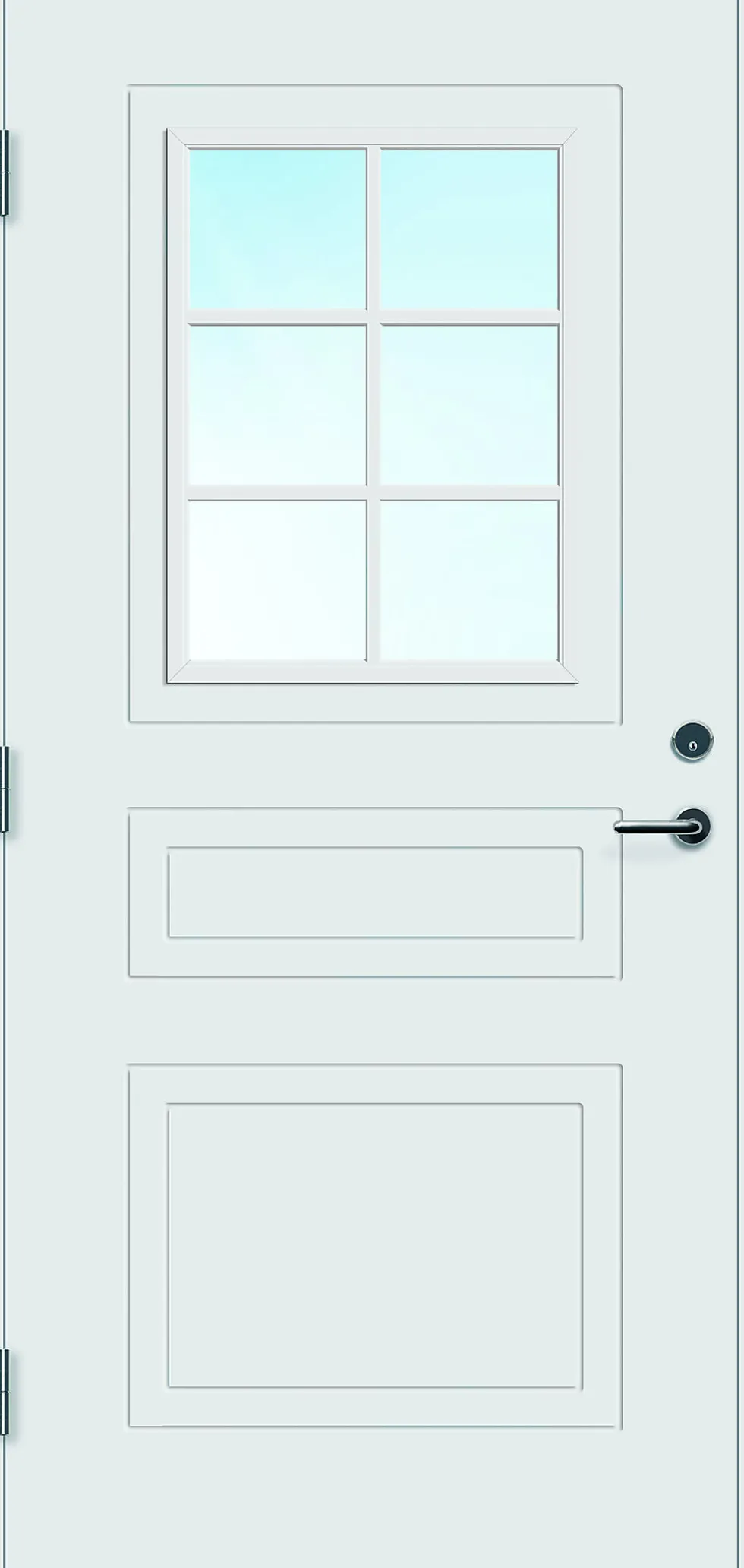 Sidefelt ytterdør Stryn med cotswold glass hvit 40x200 cm
