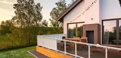 Siri 11 terrasserekkverk hvit med glass