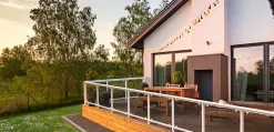 Siri 11 terrasserekkverk hvit med glass