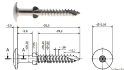 Skruer rustfri og lakkert P070 4,9 x 38 mm 250 stk