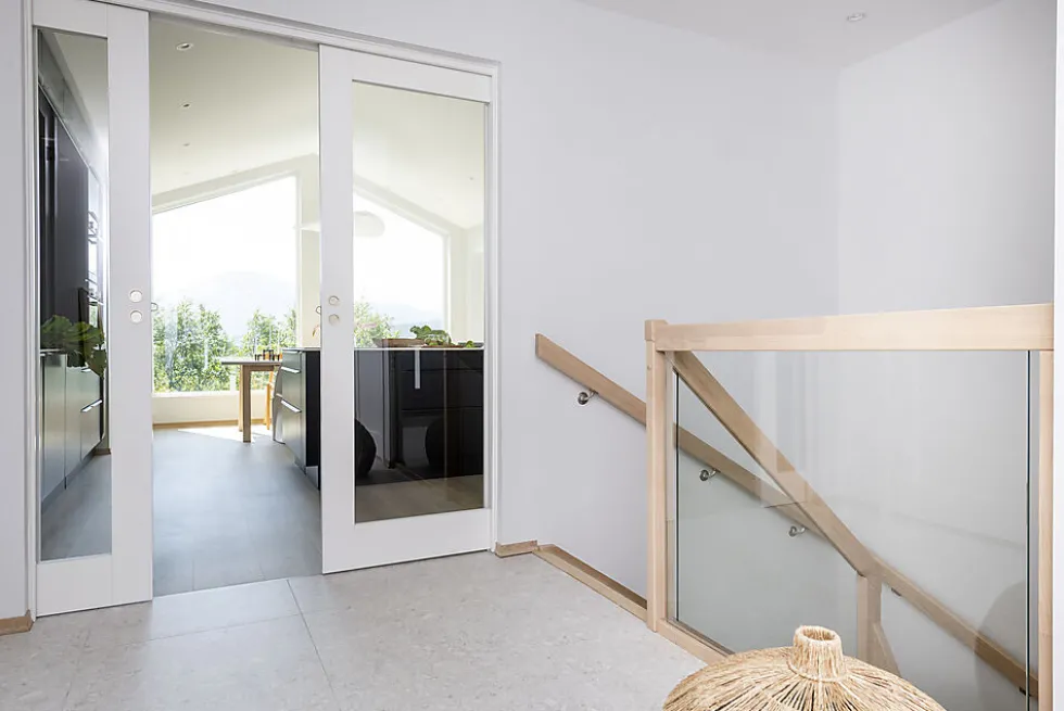 Skyvedør Stil 1 med glass svart 80x210 cm