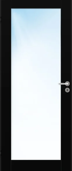 Skyvedør Stil 1 med glass svart 80x210 cm