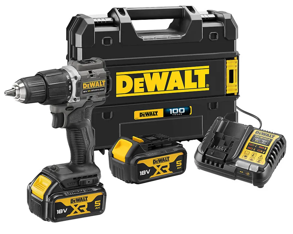 Slagdrill 18v dewalt 100 år 2x5 ah dcd100p2t 2 x 5 ah batteri
