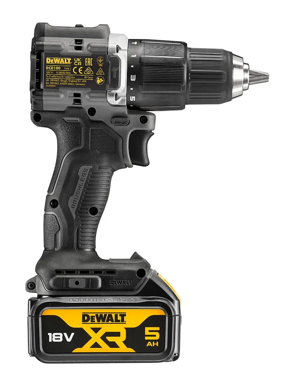 Slagdrill 18v dewalt 100 år 2x5 ah dcd100p2t 2 x 5 ah batteri
