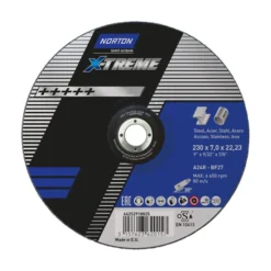 Slipeskive stål 230x7,0mm nx norton x-treme life metal-inox