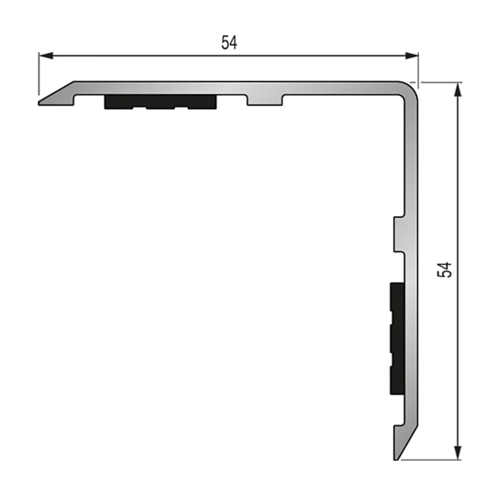 Sølv aluminium eloskert hjørnelist