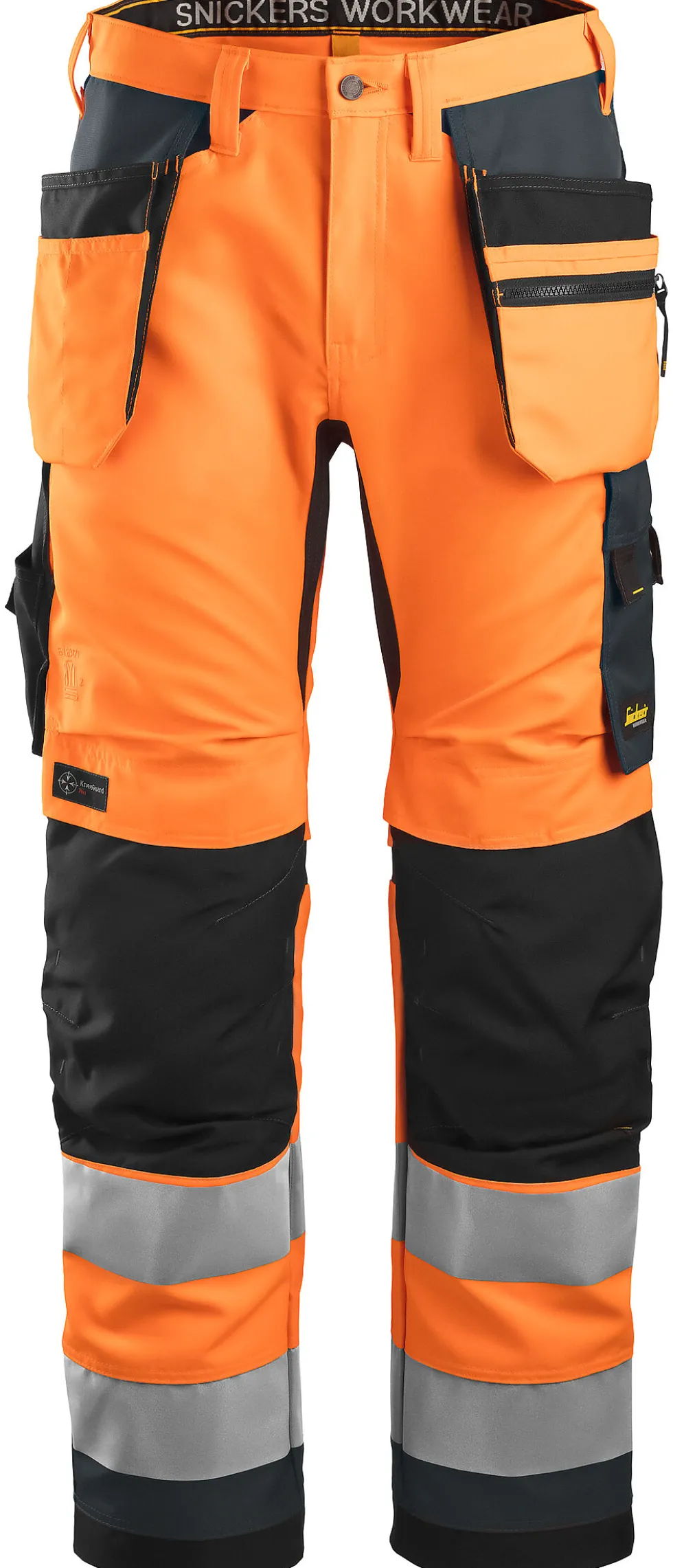 Snickers arbeidsbukse 6230 oransje highvis klasse 2 størrelse 146