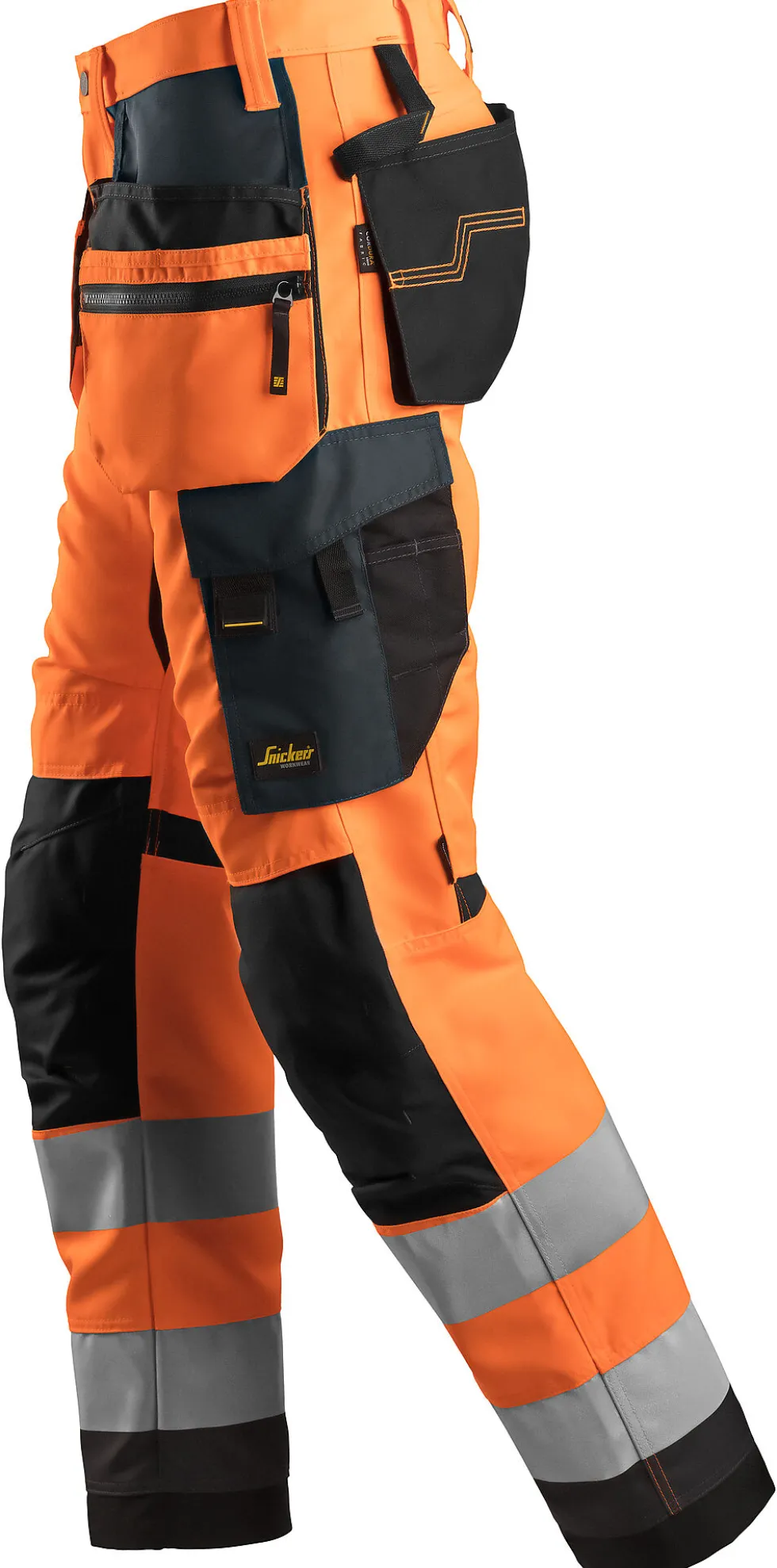 Snickers arbeidsbukse 6230 oransje highvis klasse 2 størrelse 146