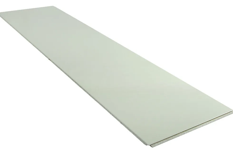 Sponplate himling 12x620x2420 mm våtrom not og fjær, fas 4 sider antikkhvit fuktbestandig