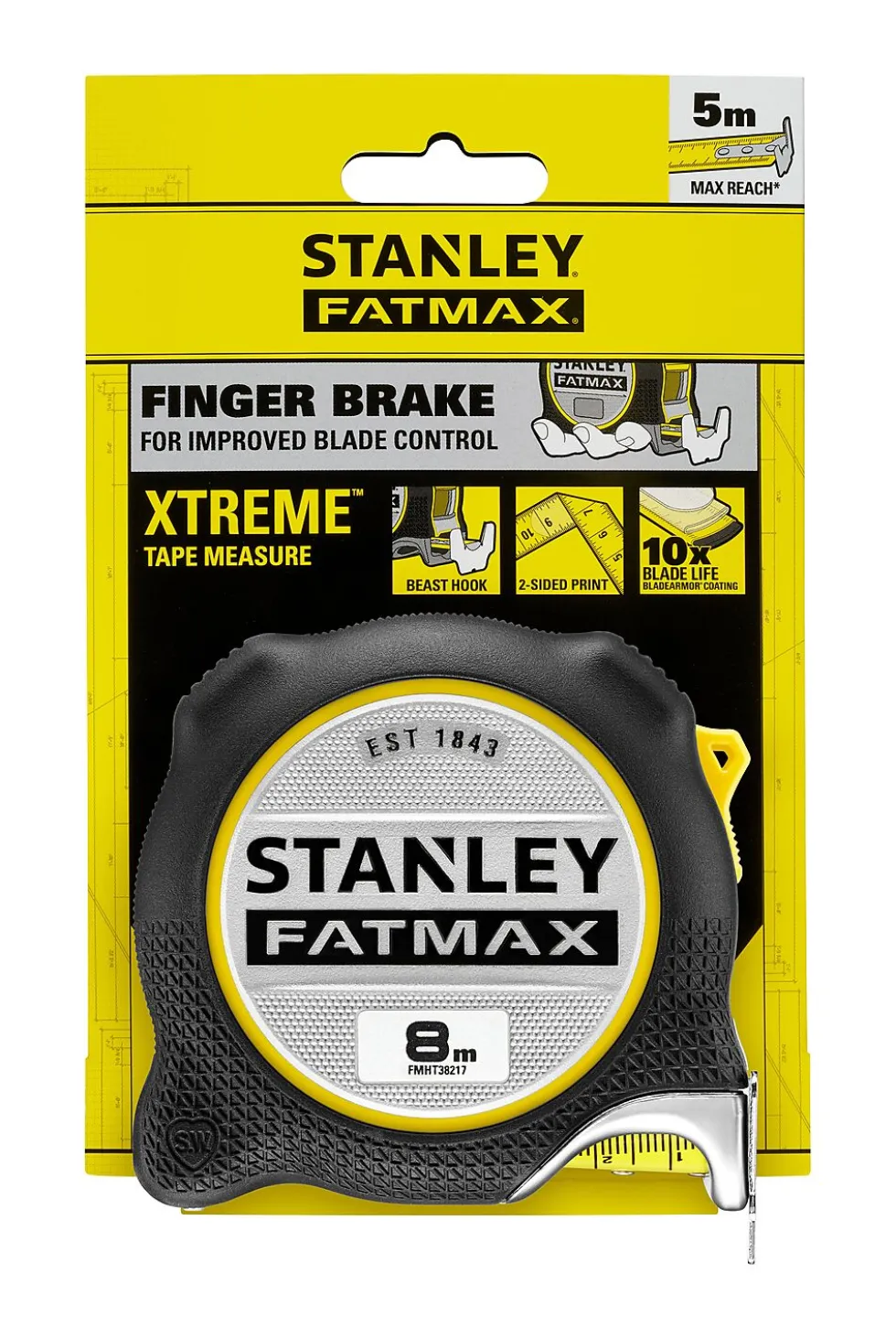 Stanley fatmax målebånd 8m dobbeltsidig
