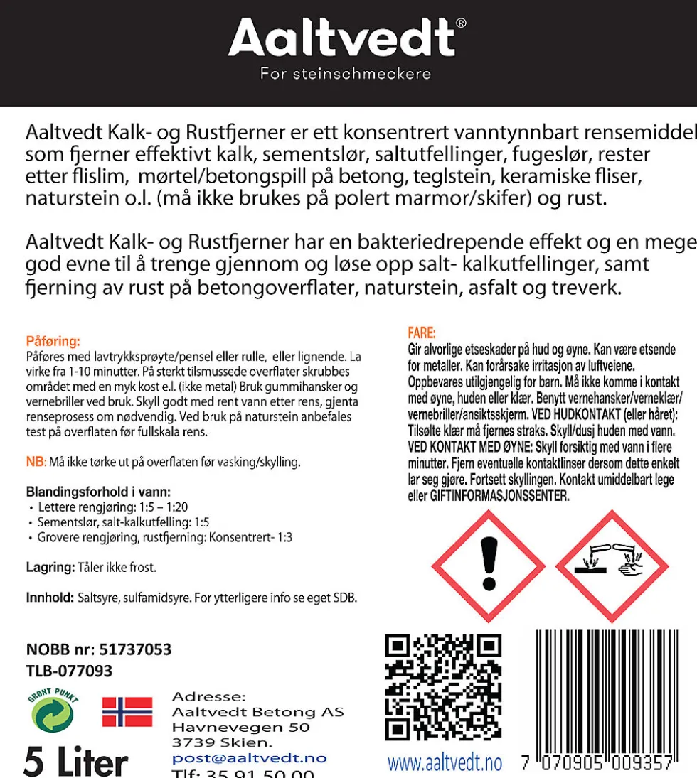 Steinrens kalk-og rustfjerner 5 liter