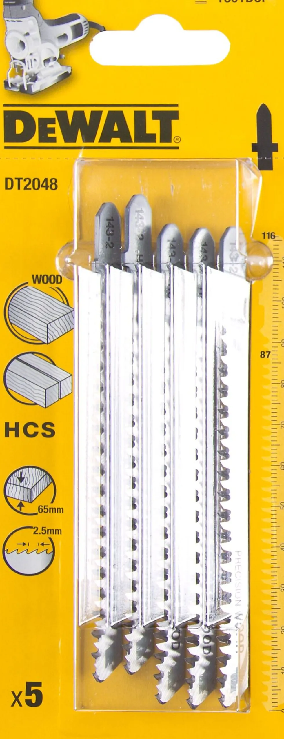 Stikksagblad for tre/kartong/laminat 116 mm
