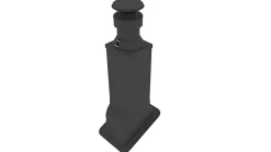 Stålpipe firkant for takstein/shingel/papp Ø150 3,5 meter