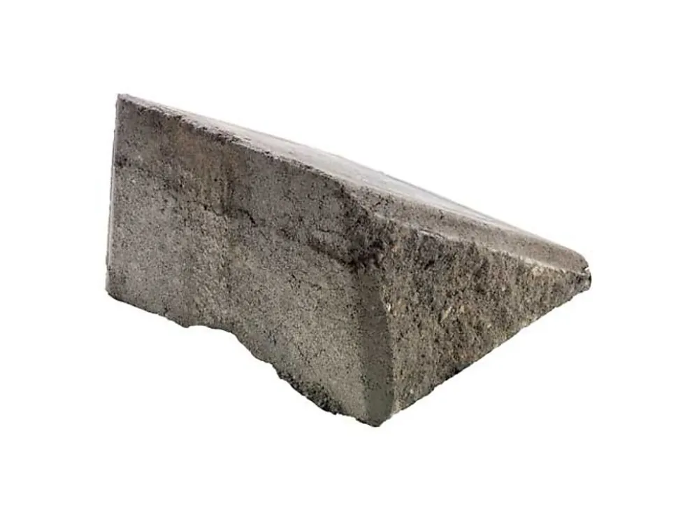 Støttemur mini exclusive skrå avslutning gråmelert 25x34x17 cm