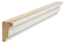 Tak-/ brystningslist furu hvit bomull 28x45 mm NCS S0502Y