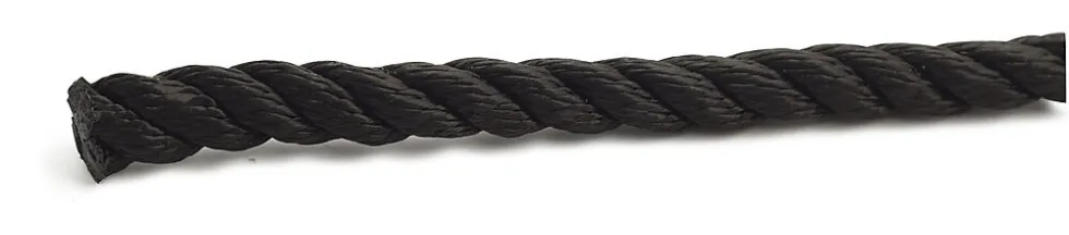 Tau fortøynin pp 12mm sort 10m 10m pp 3-slått flytende polypropylen