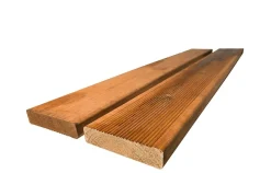 Terrassebord DUO royalimpregnert brun furu rillet 28x120 mm