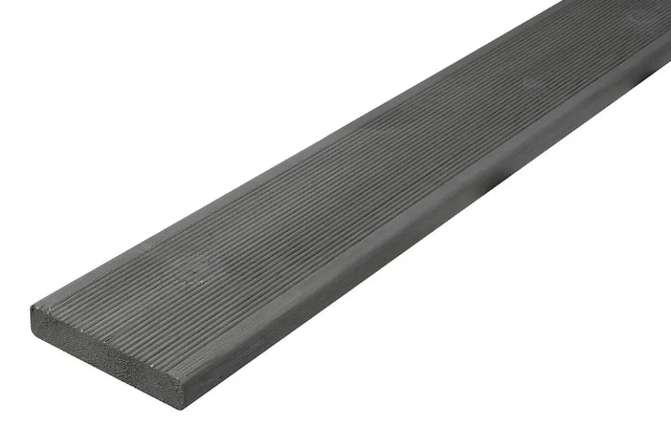 Terrassebord royalimpregnert grå furu Uno rillet 28x145 mm