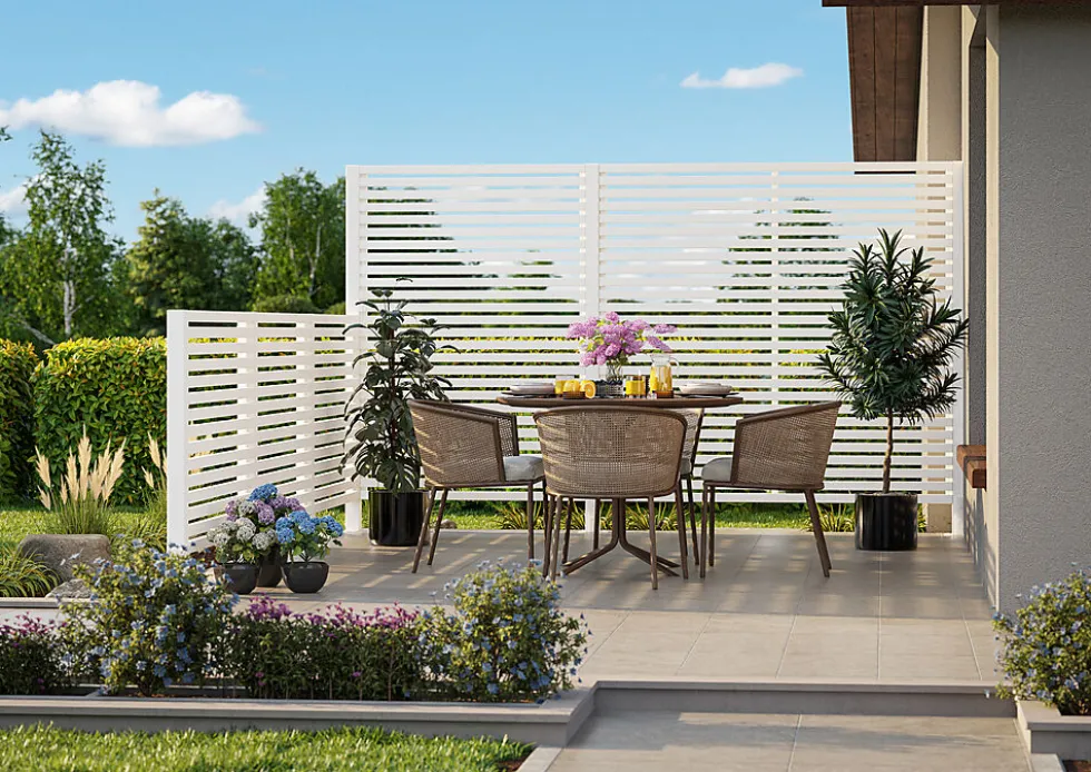Terrassevegg i moderne spiledesign 118x176,5 cm