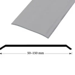 Terskel list rustfritt stål 130 mm 2 meter