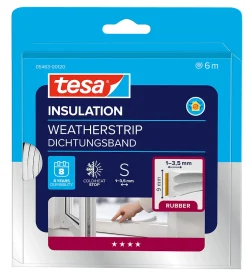 Tetningslist E-profil hvit 6 meter