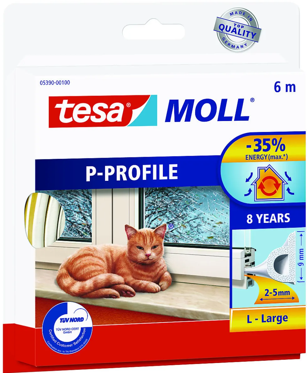 Tetningslist P5390 hvit 6 m