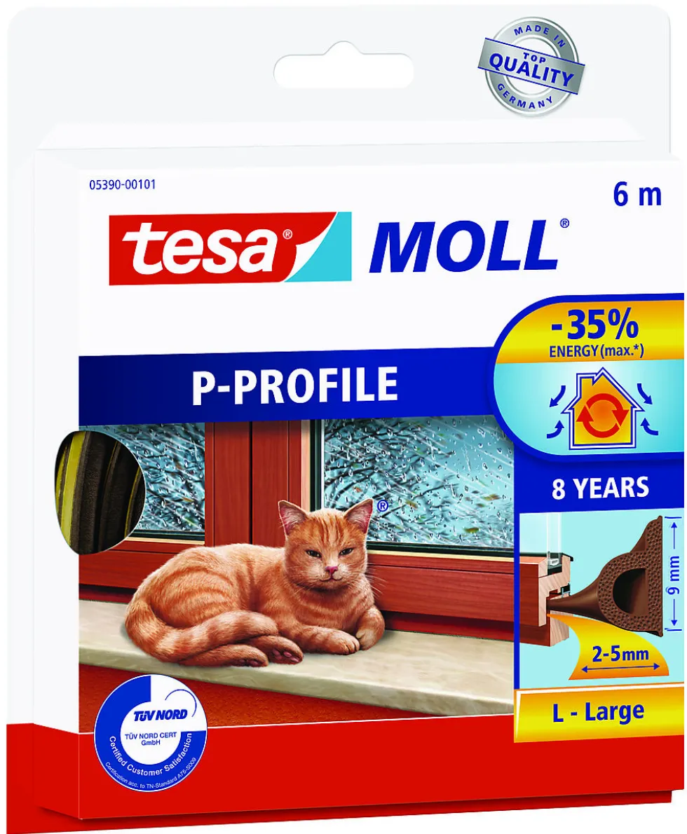 Tetningslist P-profil brun 6 meter