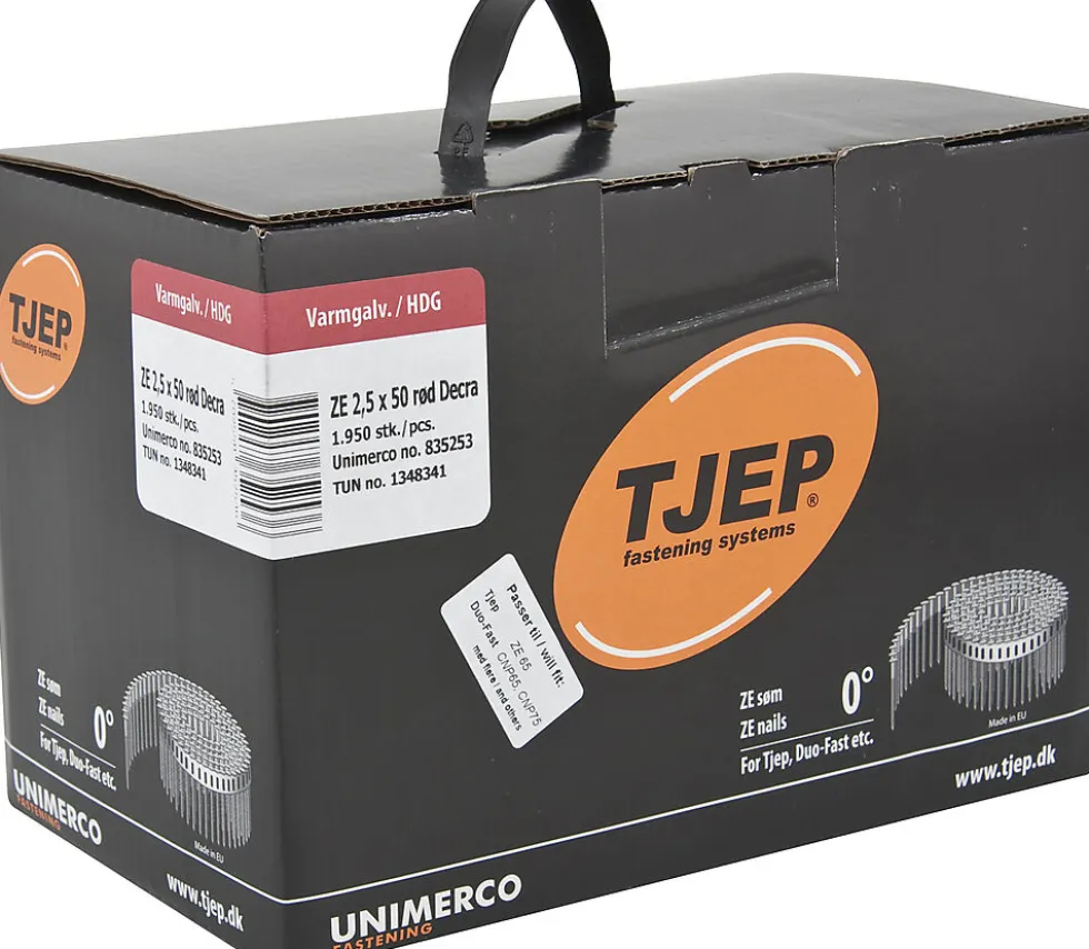 Tjep ze25/50 decra ringspik r rød varmf. Box 1.950 stk.