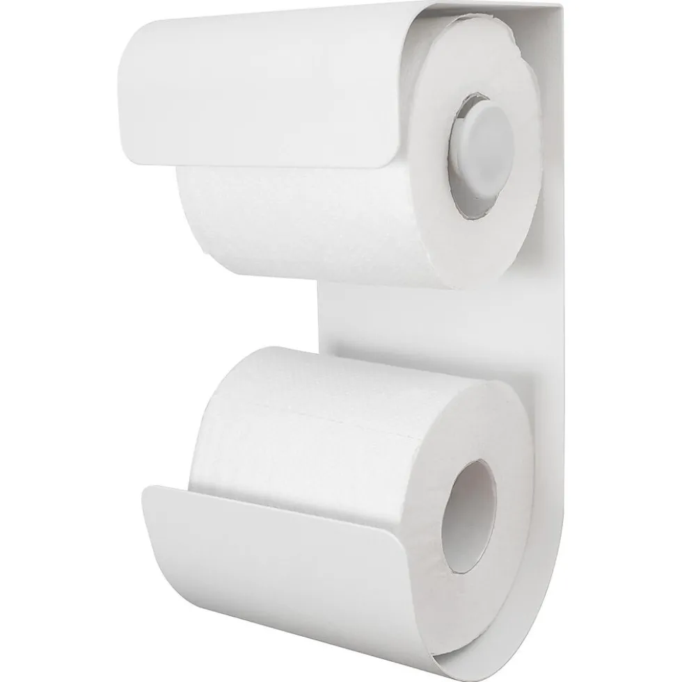 Toalettrullholder brix hvit med reserverullholder