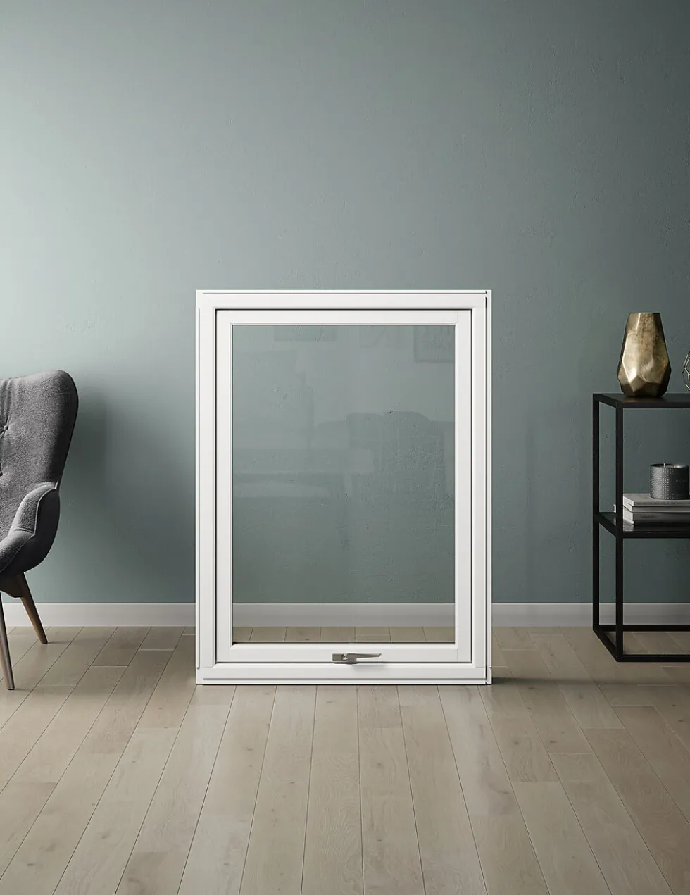 Toppsving vindu U12 90x90 cm hvit