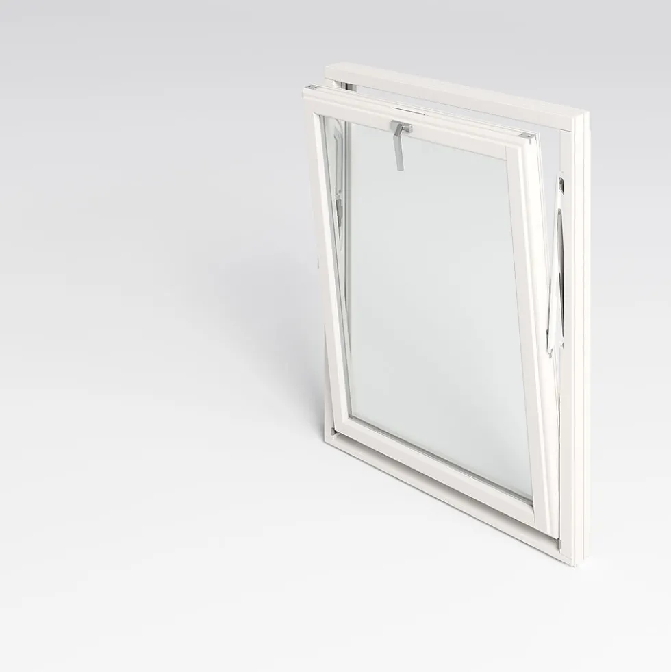 Toppsving vindu U12 90x90 cm hvit