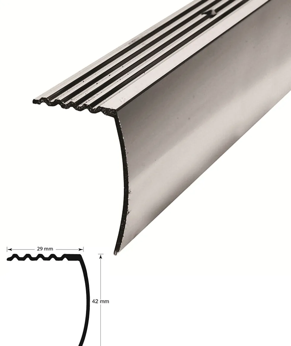 Trappenese polert aluminium boret