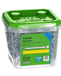 Treskrue innvendig senkhode helgjenget 4x40 mm 200 stk