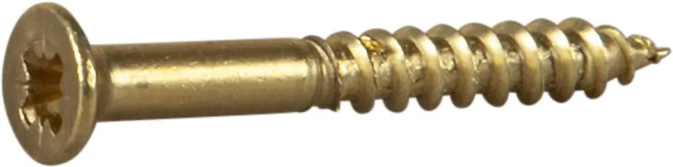 Treskrue inv sh 3,15x25messing -12 senkhode for bruk innendørs