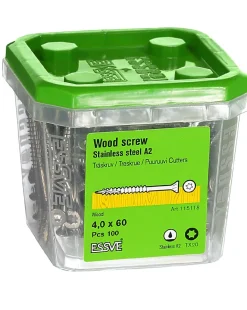 Treskrue utv sh 4x60 a2 a-100a2 rustfri senkhode