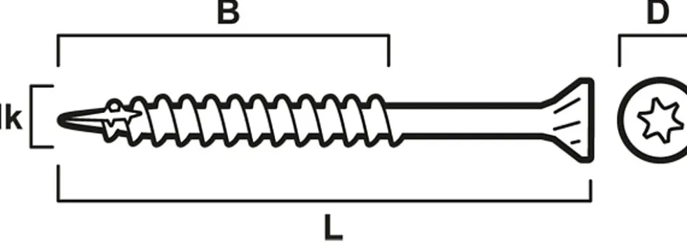 Treskrue utv sh 6x100 a4 a-100a4 syrefast senkhode