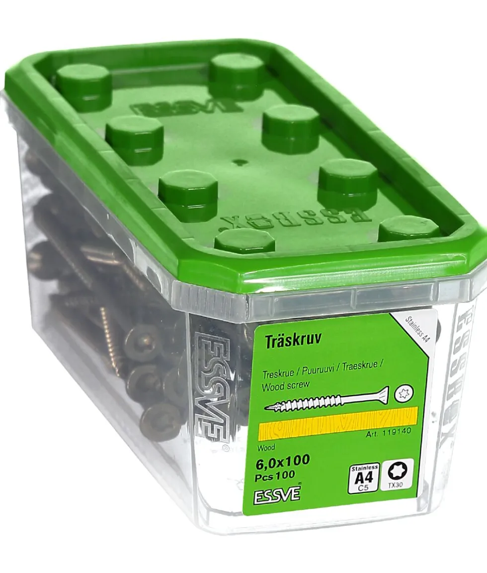 Treskrue utv sh 6x100 a4 a-100a4 syrefast senkhode