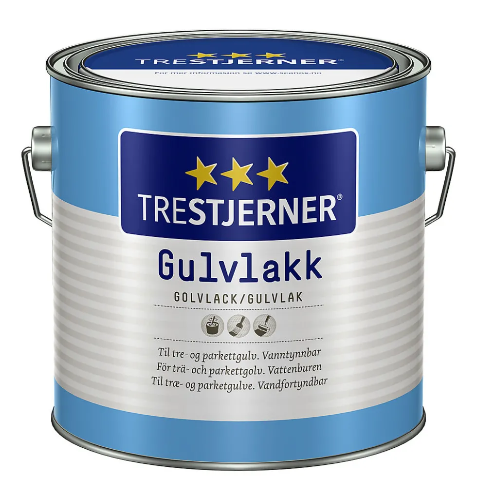 Trestjerner gulvlakk vanntynnbar matt 3 liter