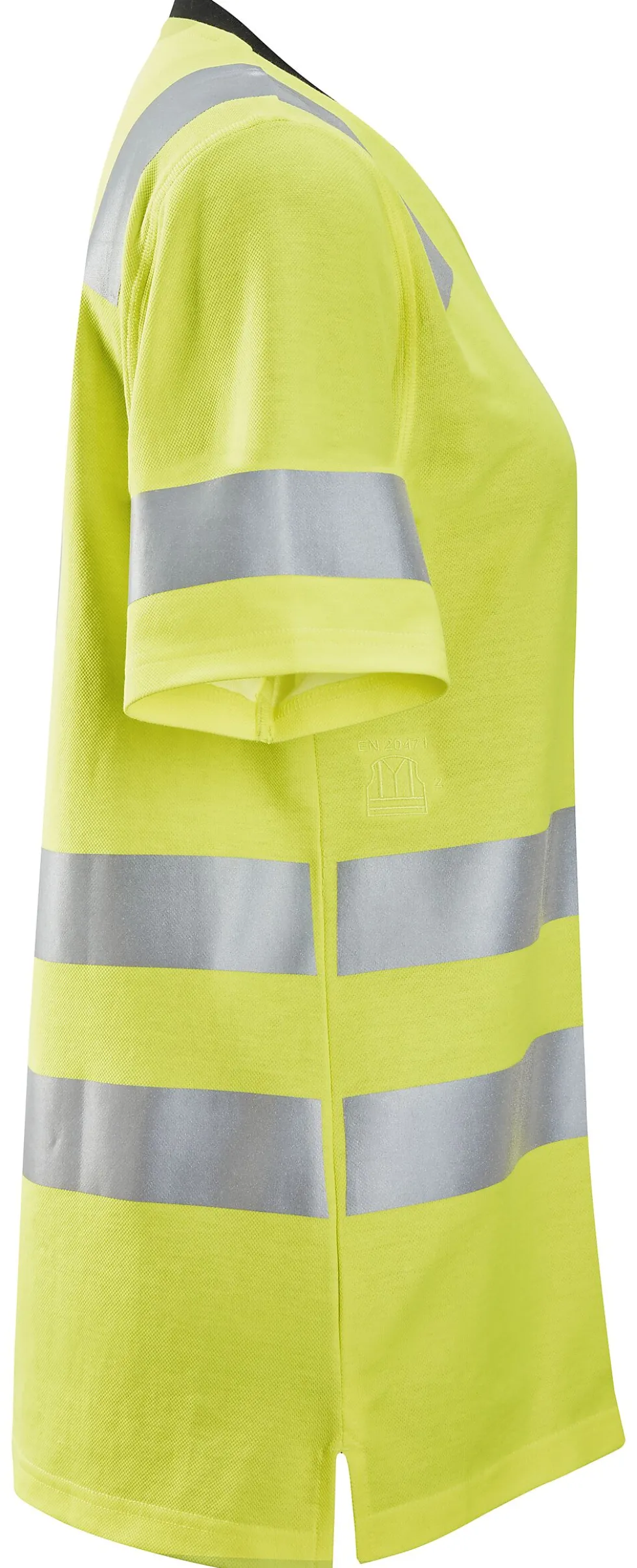 T-skjorte dame gul XS resirkulert polyester bomull