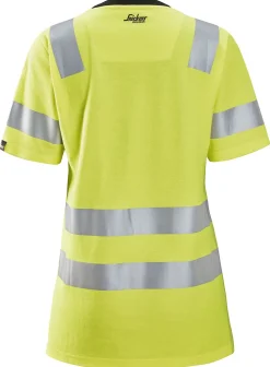 T-skjorte dame gul XS resirkulert polyester bomull
