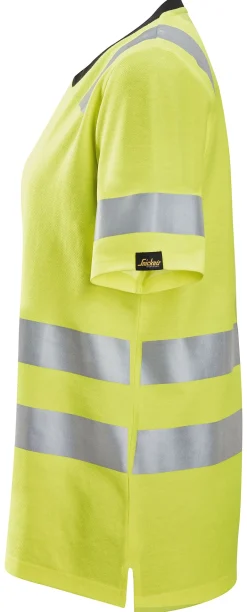 T-skjorte dame gul XS resirkulert polyester bomull