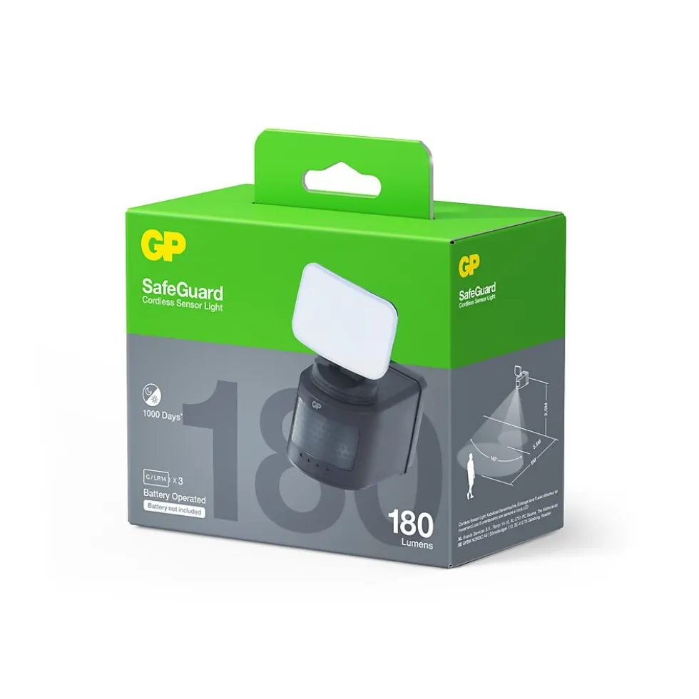 Utendørslampe trådløs med sensor RF1.1+ 180 lm