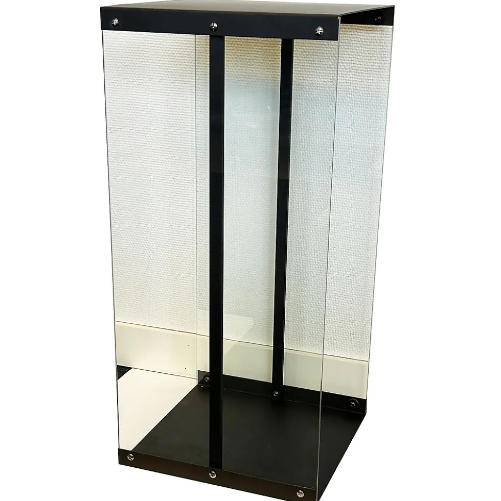 Vedstativ svart med glass