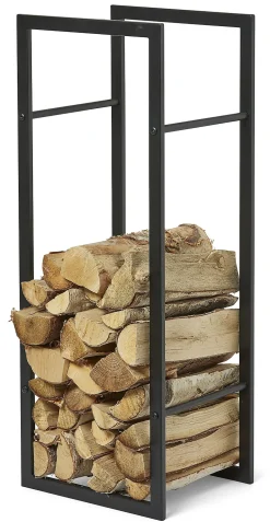 Vedstativ svart 80x30x25,5 cm
