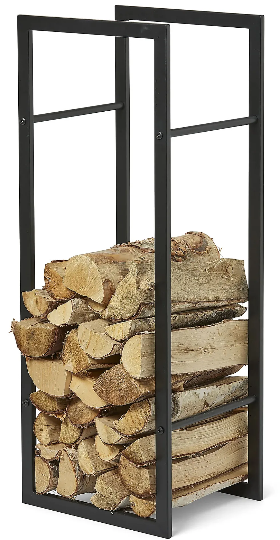 Vedstativ svart 80x30x25,5 cm