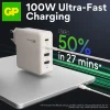 Vegglader GaN PD 100W 2x USB-C og A