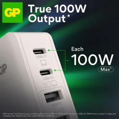 Vegglader GaN PD 100W 2x USB-C og A