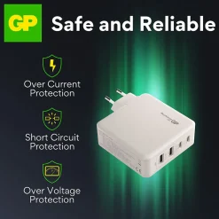 Vegglader GaN PD 100W 2x USB-C og A